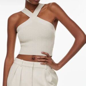 Babaton by Aritzia Sculpt Knit Criss Cross Cropped Tank